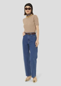 Pull Priyanka marron en laine merinos