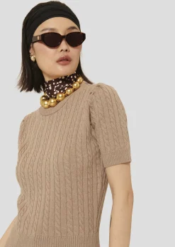 Pull Priyanka marron en laine merinos