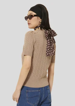 Pull Priyanka marron en laine merinos