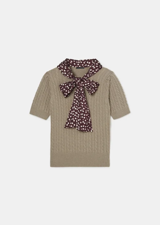 Pull Priyanka marron en laine merinos