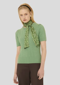 Pull Priyanka vert en laine merinos