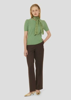 Pull Priyanka vert en laine merinos