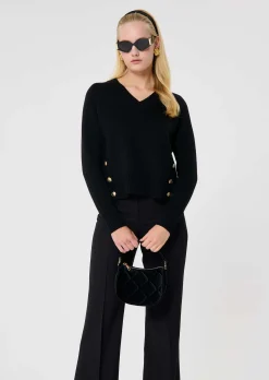 Pull Promesse noir en laine
