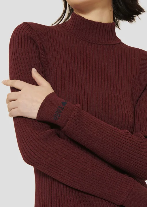 Pull Prudie bordeaux côtelé