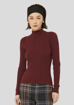 Pull Prudie bordeaux côtelé