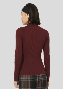 Pull Prudie bordeaux côtelé