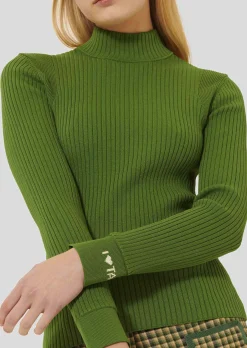 Pull Prudie vert côtelé