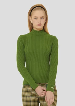 Pull Prudie vert côtelé
