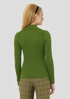 Pull Prudie vert côtelé