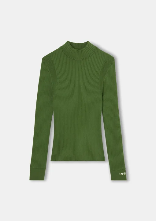 Pull Prudie vert côtelé