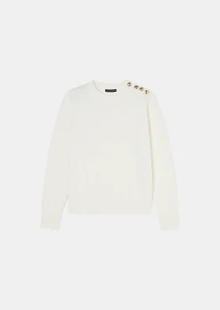 Pull Prunette écru en laine