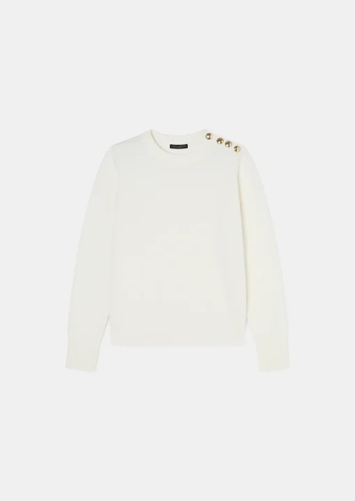 Pull Prunette écru en laine