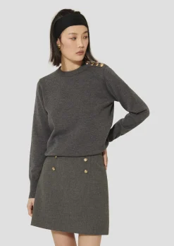 Pull Prunette gris en laine
