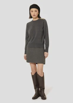 Pull Prunette gris en laine