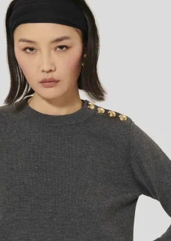 Pull Prunette gris en laine
