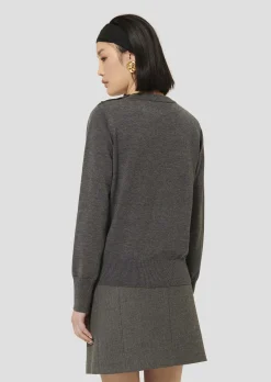 Pull Prunette gris en laine