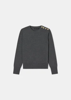 Pull Prunette gris en laine