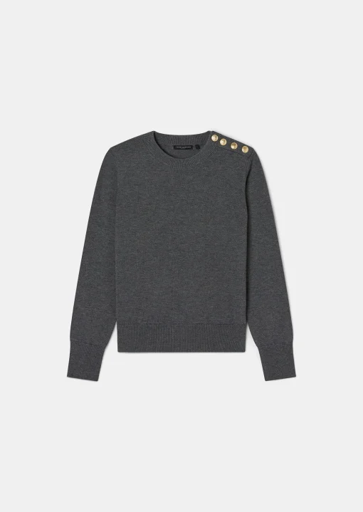 Pull Prunette gris en laine