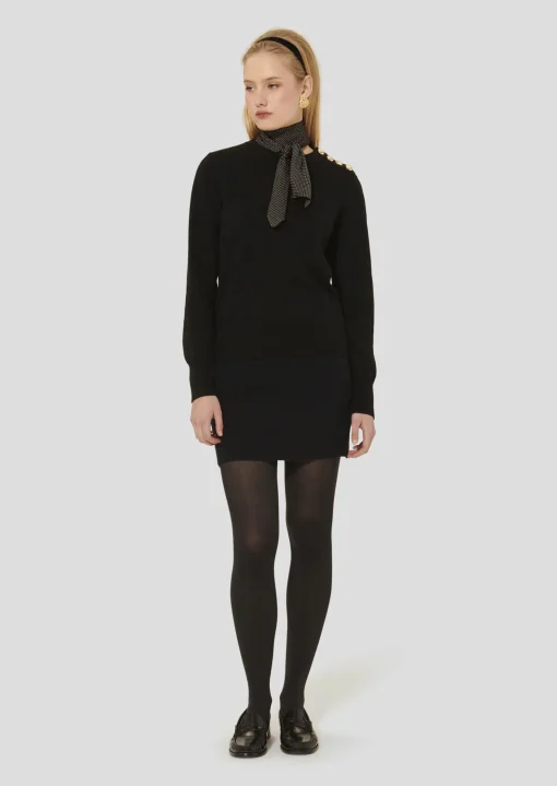 Pull Prunette noir en laine