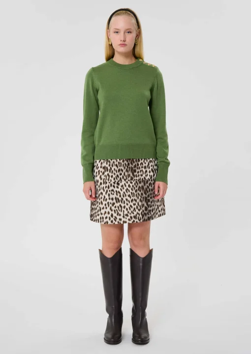Pull Prunette vert en laine