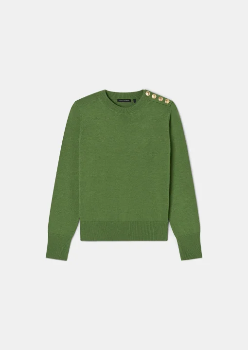 Pull Prunette vert en laine