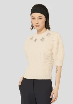 Pull Psyche écru en laine merinos