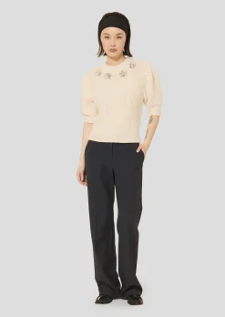 Pull Psyche écru en laine merinos