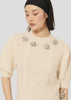 Pull Psyche écru en laine merinos