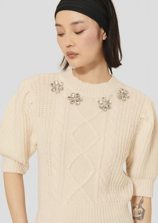 Pull Psyche écru en laine merinos