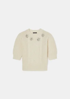 Pull Psyche écru en laine merinos