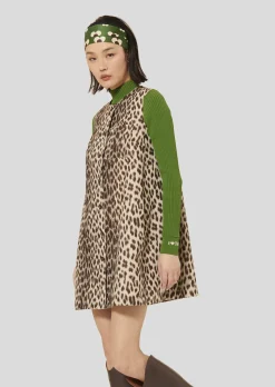 Robe Remma marron imprimée léopard