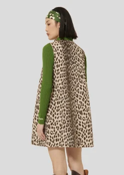 Robe Remma marron imprimée léopard