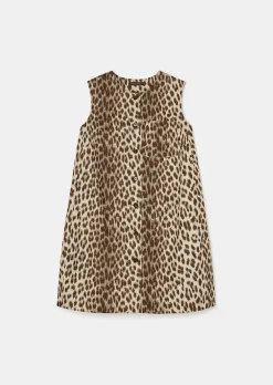 Robe Remma marron imprimée léopard