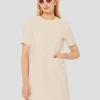 Robe Renata écrue en toile double