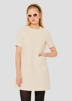 Robe Renata écrue en toile double