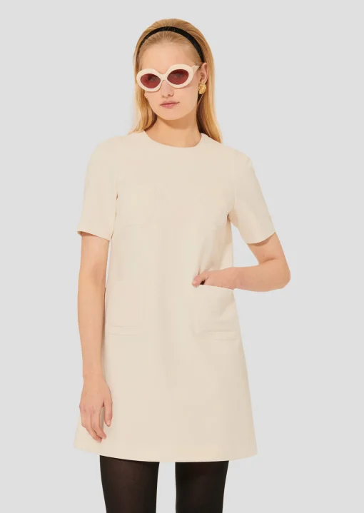 Robe Renata écrue en toile double