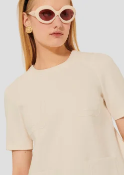 Robe Renata écrue en toile double