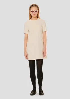Robe Renata écrue en toile double