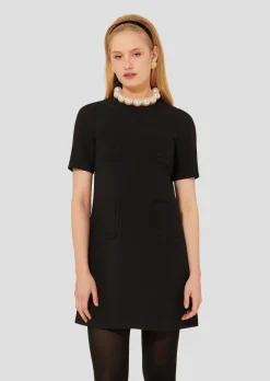 Robe Renata noire en toile double