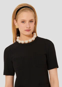 Robe Renata noire en toile double