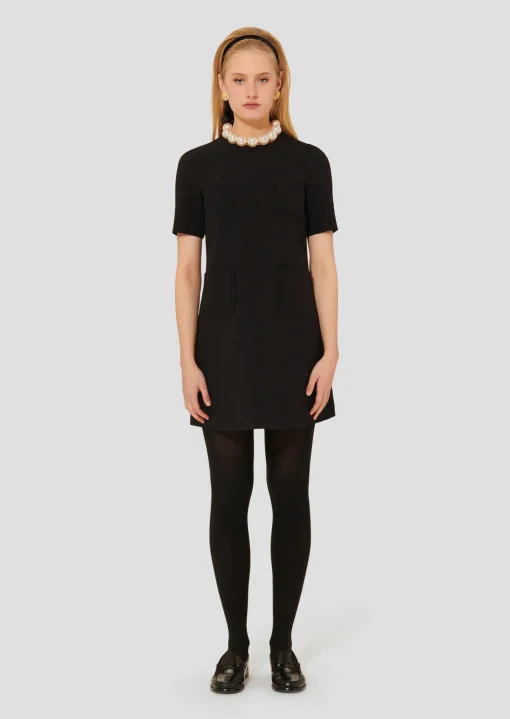Robe Renata noire en toile double
