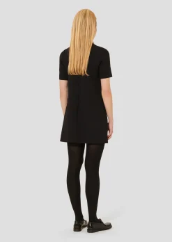 Robe Renata noire en toile double