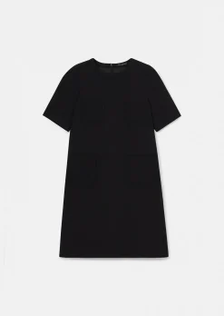 Robe Renata noire en toile double
