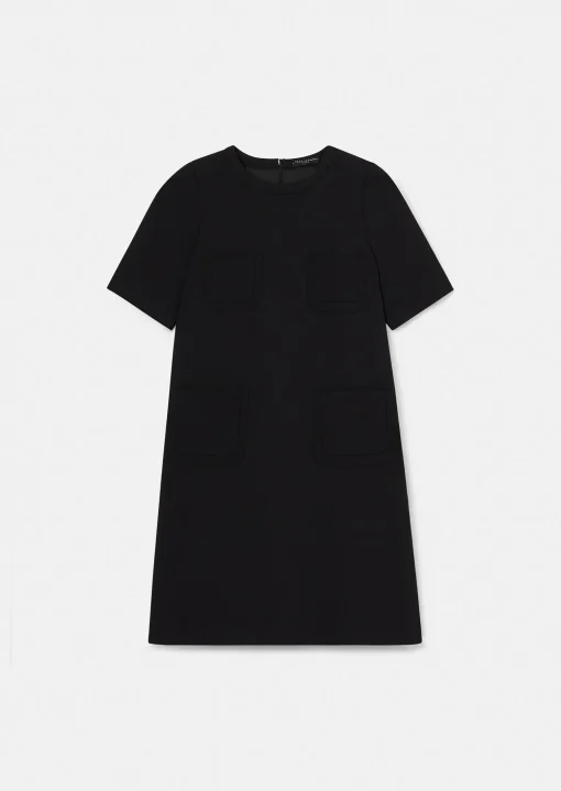 Robe Renata noire en toile double