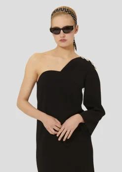 Robe Renée noire en crêpe