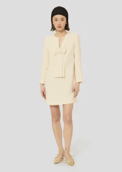 Robe Rhonda écrue en crêpe
