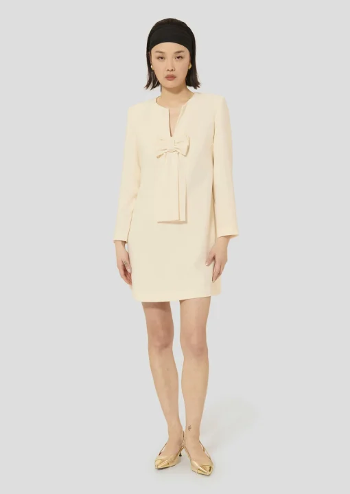 Robe Rhonda écrue en crêpe