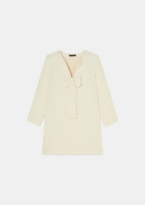 Robe Rhonda écrue en crêpe