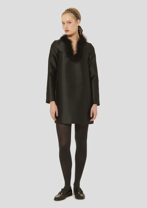 Robe Rita noire en satin
