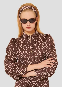 Robe Rivoltina marron à pois